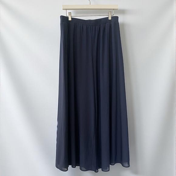Halara High Waisted Mesh Wide Leg Pants Navy Blue L NWT Athleisure Travel Flowy - Picture 2 of 6